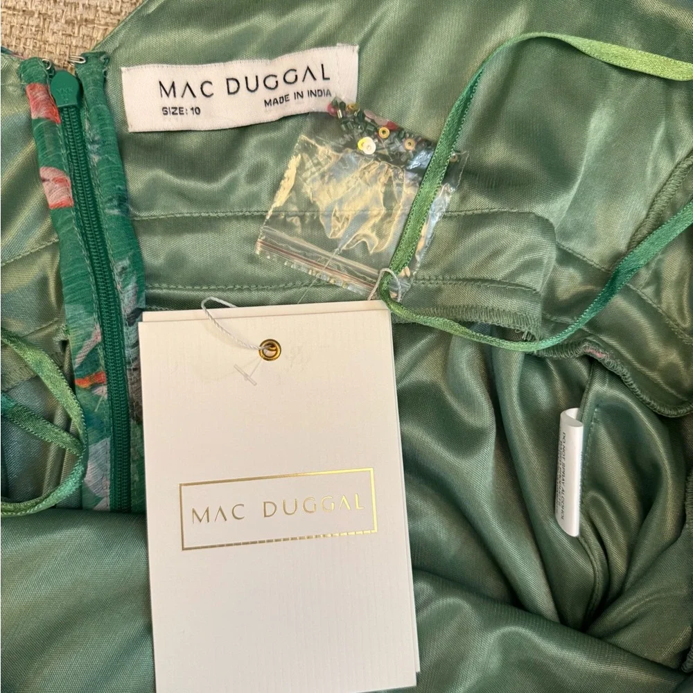 Mac Duggal Green and Pink Floral Maxi Dress - Picture 5 of 5